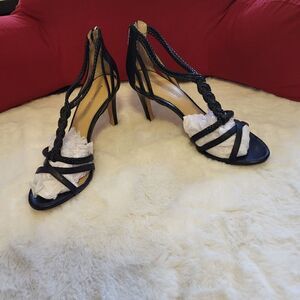 Antonio Melani Questa Braided black leather Heels